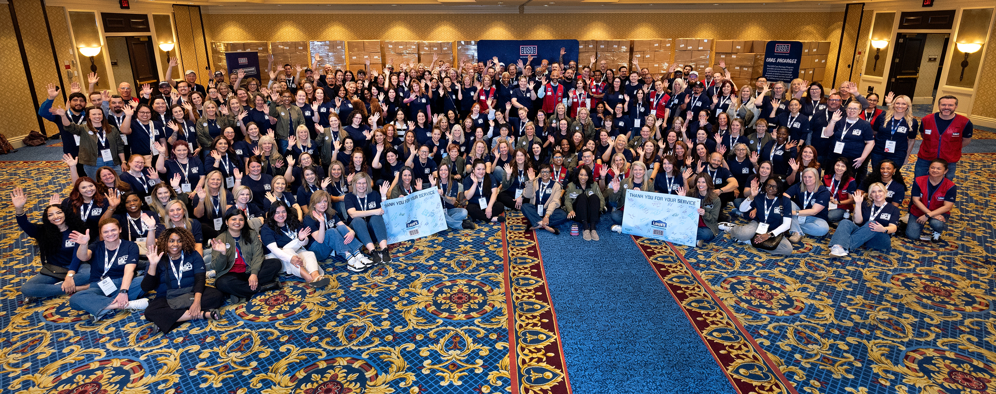 A Piece of Home: Lowe’s Guests Pack 15,000 USO Care Packages for Service Members Around the World